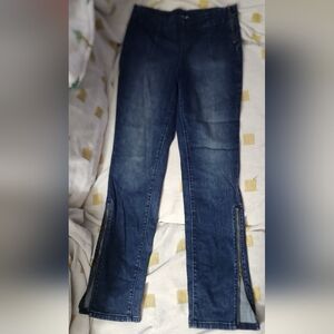 BDG Blue Skinny Jeans with Modern‎ Zipper Detail
